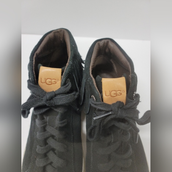 UGG Cali Fringe Men's Suede High Sneakers in Black Size 11 NEW - Picture 7 of 12